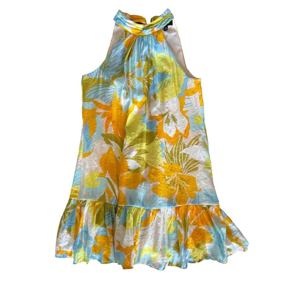 MSK Pastel Floral Summer Dress Womenโs Size Medium Wedding Guest Beach Resort